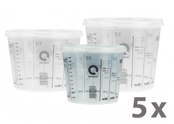 Mischbecher & Deckel - 385 ml, 5er Pack