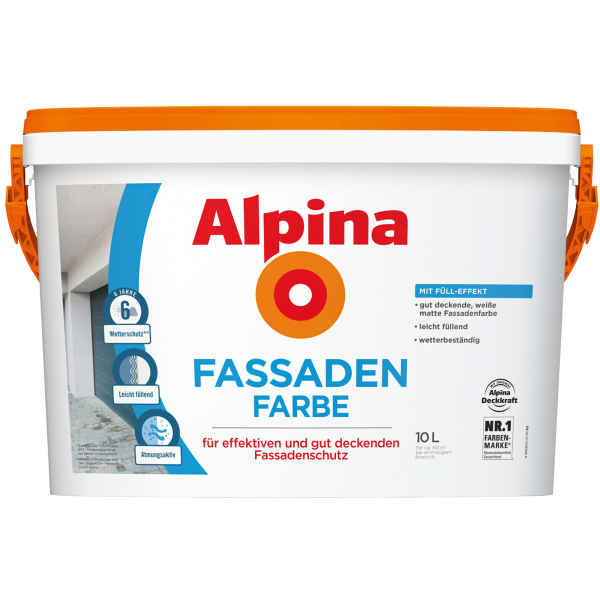 Alpina Fassadenfarbe 10 L weiß matt